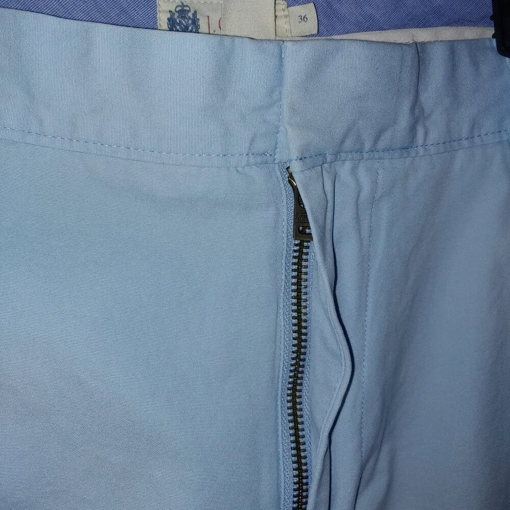J.Crew Chino Shorts Flat Front Size 36 Blue